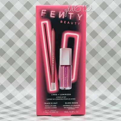 FENTY BEAUTY FENTY Lined + Luminized Set GRAPE SPLASH Gloss Bomb RIRI Liner ••BNIB••🎁