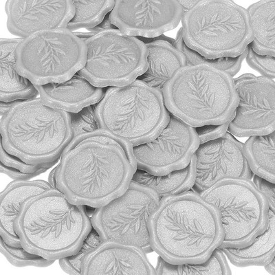 For adhesive wax seals, 100pcs self-adhesive foliage, shiny silver