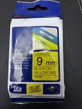 Pack of 5 - Brother TZe-621 9mm Black On Yellow Laminated P-Touch Labelling Tape