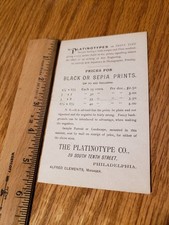 PLATINOTYPES Pricing Guide, single sheet