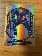 2020-21 Leon Draisaitl UD Tim Hortons Gold Etchings hockey card - G-14 - Oilers