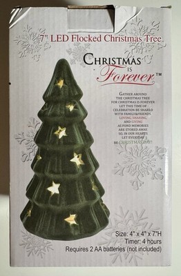 7  LED Flocked Christmas Tree Christmas Is Forever 