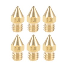 1mm 3D Printer Nozzle Head M6-Thread MK8 1.75mm Extruder Print Brass 6pcs
