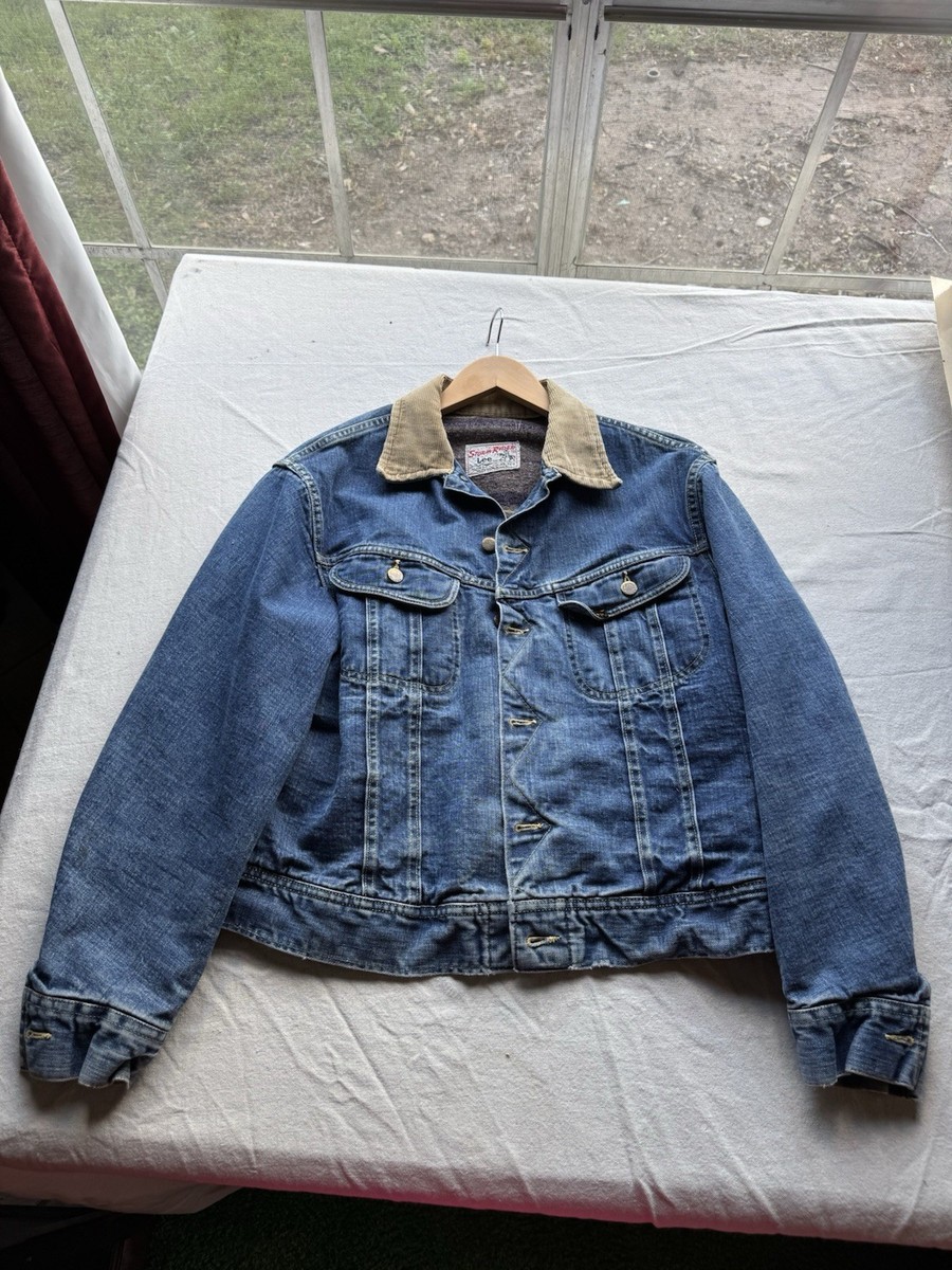 Vintage Lee Storm Rider Denim Cowboy Jacket Blanket Lined Men's