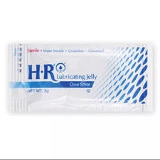 HR One Shot Lubricating Jelly Sterile 3 Gram Individual Packet 50 per Box