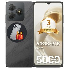 Ausriray Mobile Phones, Android Phones (3YRW), 6.56 Inch, 6GB +64GB/2TB Black