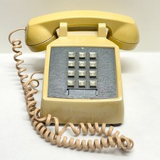 VTG 90s Comdial Cortelco 2500-ASO-CDL Push Button Beige Landline Telephone READ