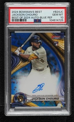 2024 Bowman's Best of Blue Refractor 27/150 Jackson Chourio Rookie Auto RC 0wc9