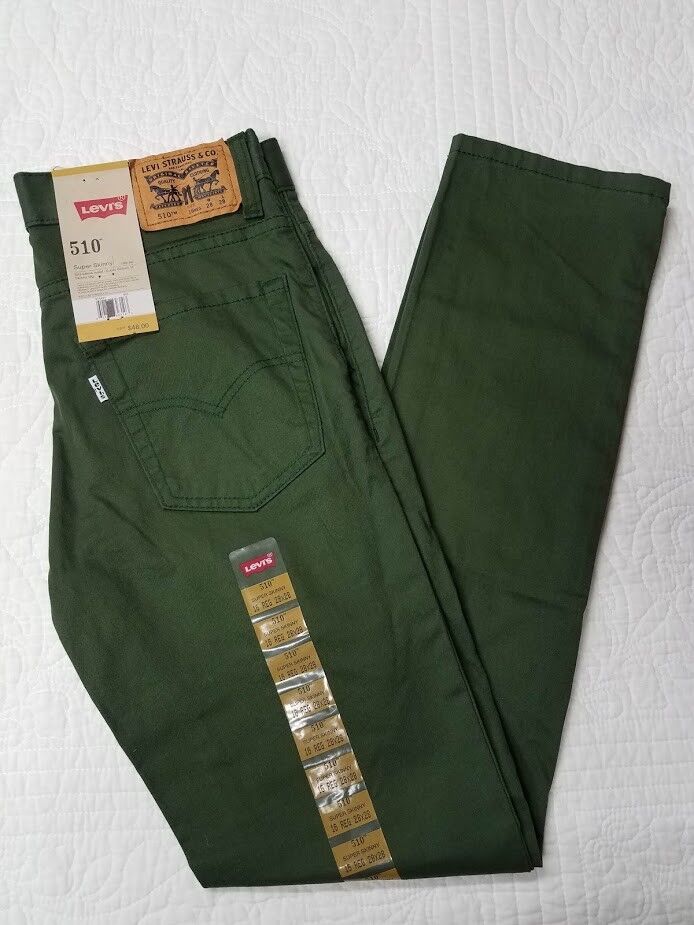 green levi jeans