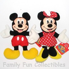 DISNEY 1995 Applause Bean Bag Doll Pair Mickey Minnie Mouse Plush Toy NEW NOS