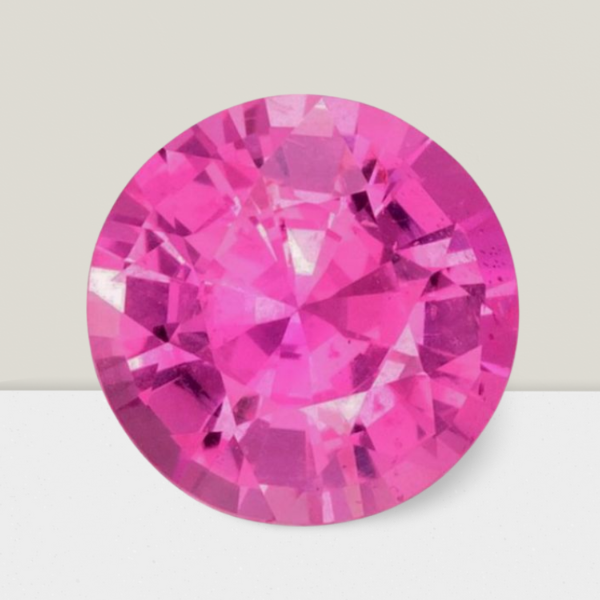 Pink Sapphire Round Cut Loose Gemstone 10.1 Carats 15mm Lustrous