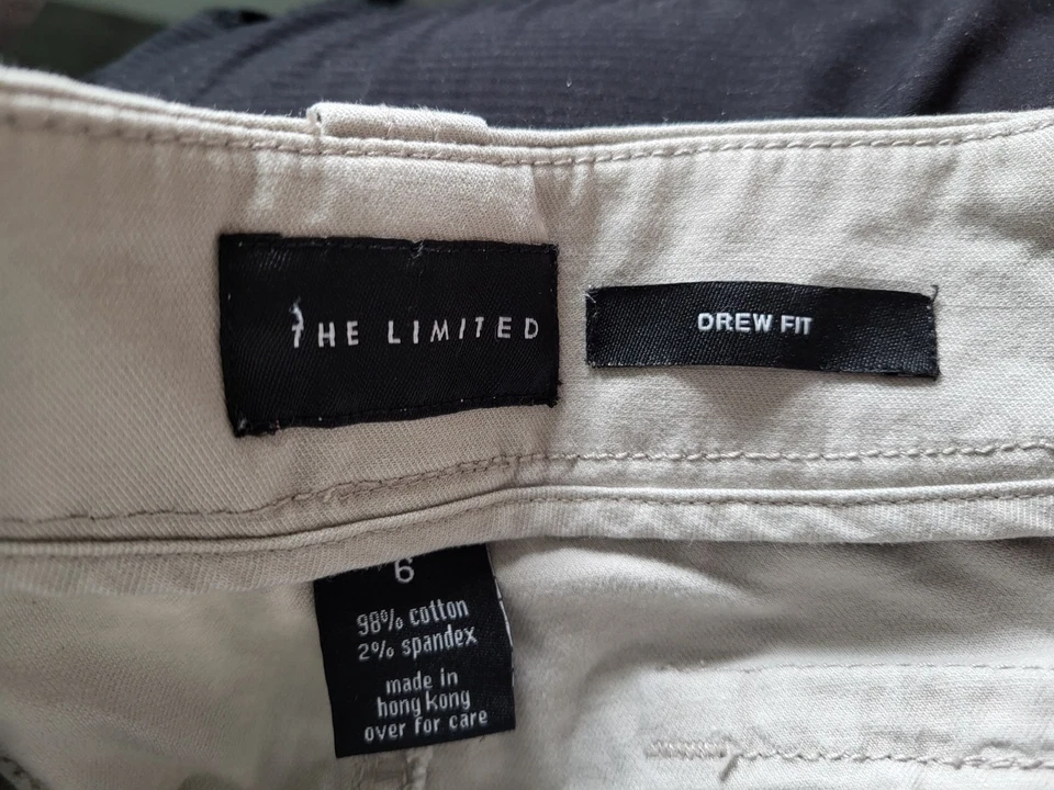 Pantalones Cortos Mujer The Limited Drew Fit 4 Bolsillos Beige Algodón Denim Talla 6 Foto 3 de 3