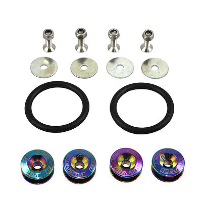 JDMSPEED CNC BUMPER BILLET QUICK TRUNK RELEASE FASTENER KIT NEO CHROME UNIVERSAL