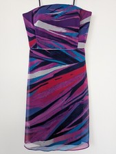 Banana Republic Women's Strapless Multicolor Chiffon Mini Dress Lined Size 2