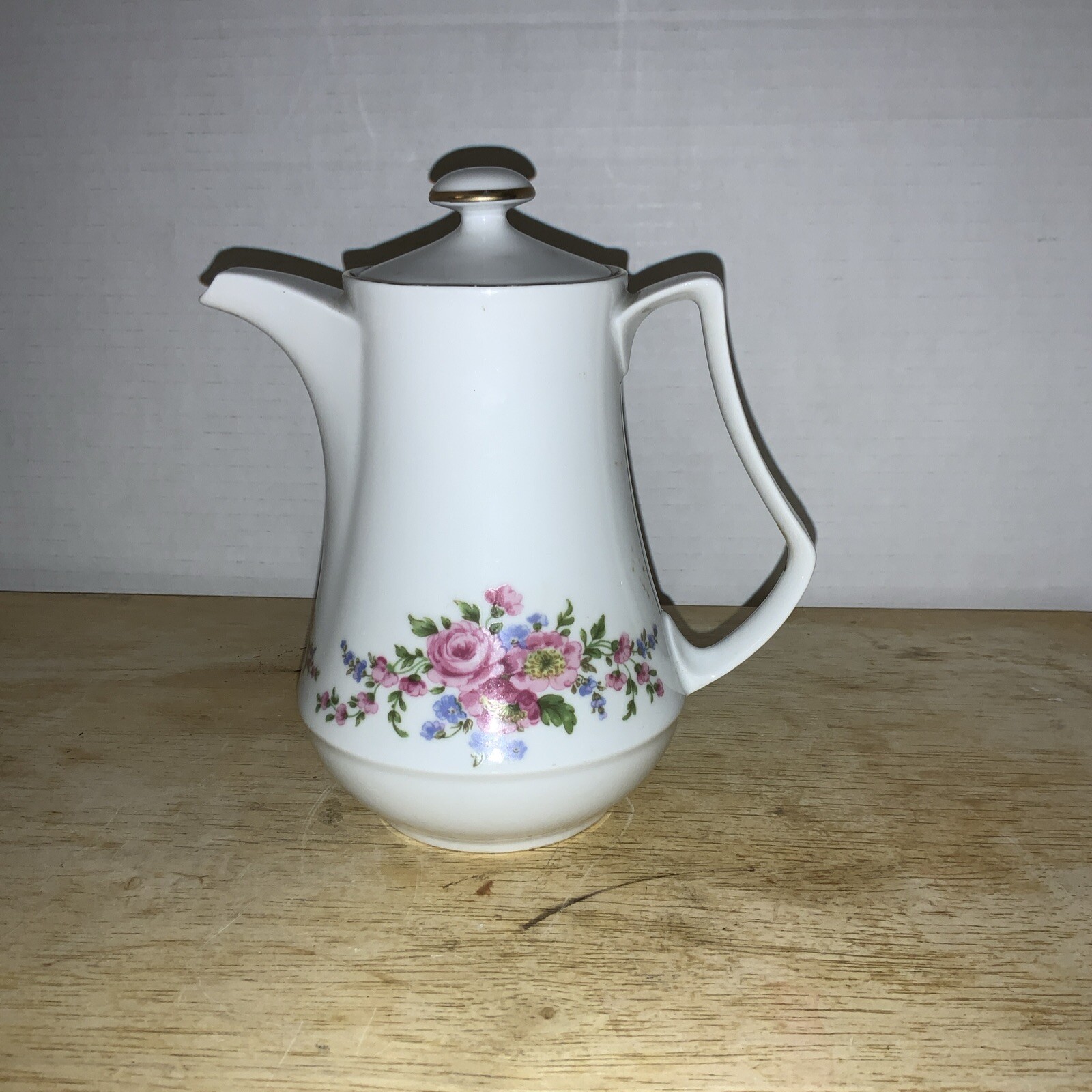Vtg Jlmenau Graf Von Henneberg Porcelain Mini Coffee Pot with Lid, Germany (K-3)