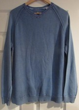 Tommy Bahama Relax Light Blue Weathered Look Sweater Medium 100 Cotton EUC