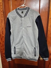 McLaren Mens Jacket Black Gray XL Fleece Sweater Full Zip Jacket