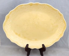 Homer Laughlin OLD ROMAN Porcelain Yellow Embossed Rope Scroll 11" OVAL PLATTER