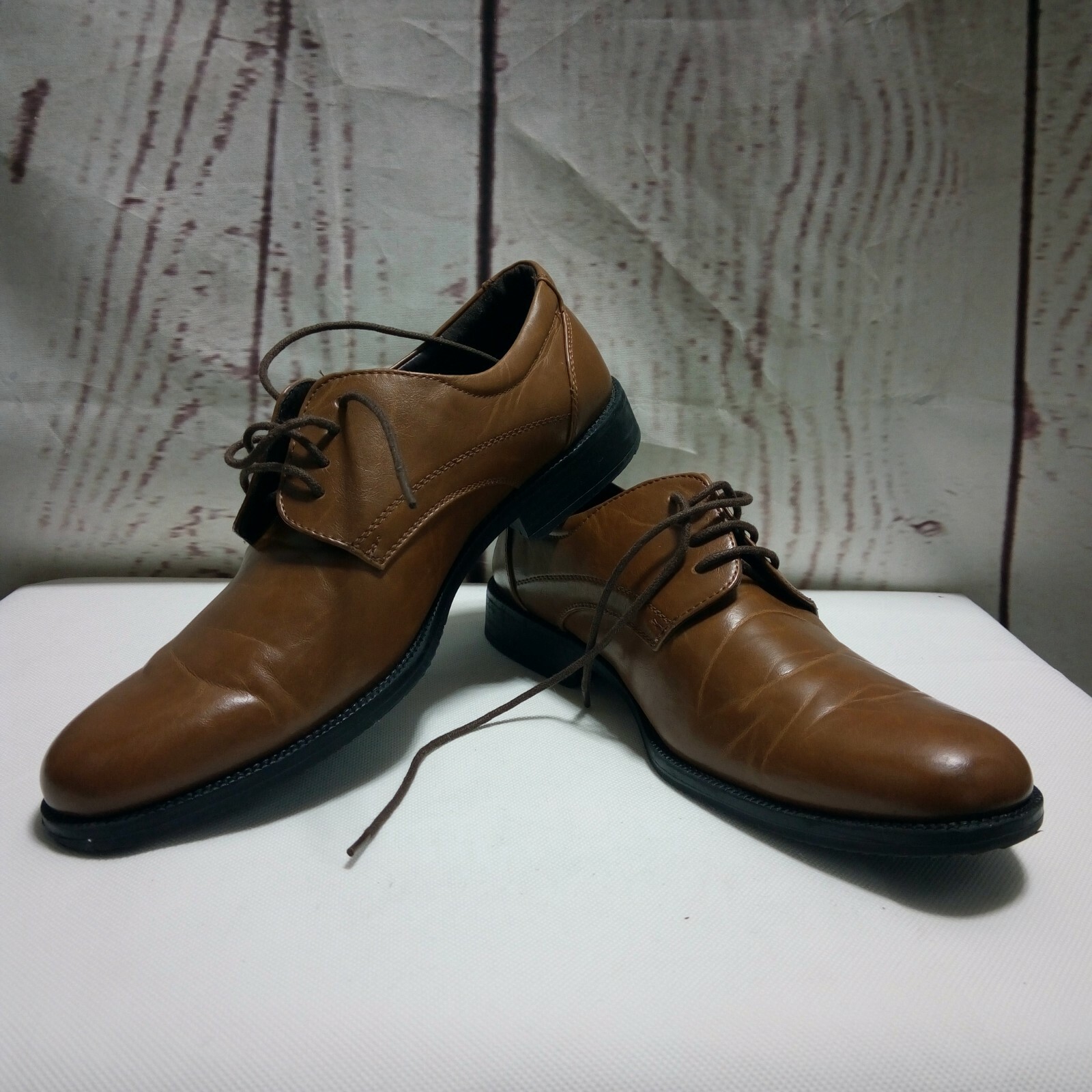 SAOLA Scarpe eleganti uomo Van Heu "Larry" marrone cognac Oxford ecopelle taglia 9 5M