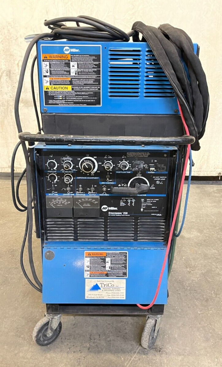 MILLER SYNCROWAVE 250 LA180862 WELDER W/MILLER COOLANT SYSTEM