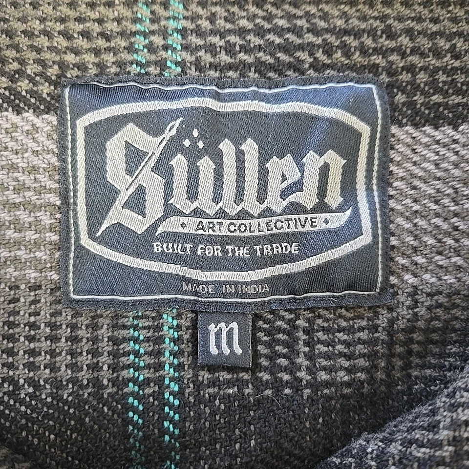 Camisa de Trabajo Sullen Haze Chaqueta Peso Pesado Tejido Franela Para Hombre M Gris Cuadros Motociclista Foto 2 de 4