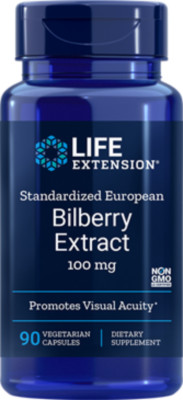 TAKE OFF $11 NOW! 3 PACK Life Extension Standardized European Bilberry 90 cap