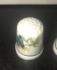 Butterfly Porcelain Blue Collectible Souvenir Thimble
