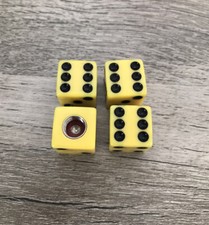 Yellow Black Dice 4X Tire Wheel Valve Stem Caps Bike Car Truck Bike Motorcycle
