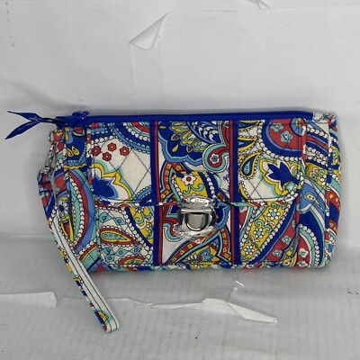 Vera Bradley Marina Paisley Push-lock Wristlet Wallet Clutch