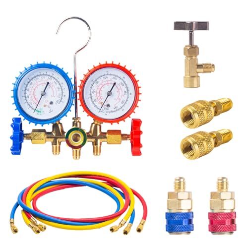 AC Manifold Gauge Set Auto AC Diagnostic Manifold Freon Gauge Car AC Gauge Set 