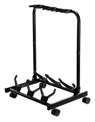 B-WARE 3-fach Multi E-Gitarre Ständer Western Gitarre Stativ E-Bass Rollen Stand