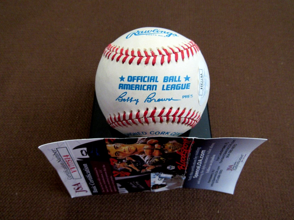 JIM CATFISH HUNTER YANKEES A'S HOF PITCHER SIGNED AUTO VINTAGE OAL BASEBALL JSA - Image 4 of 4