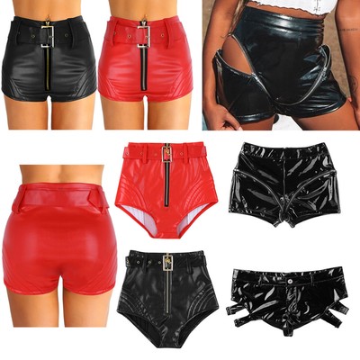 Women PU Leather Shorts Sexy Ladies 