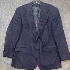 Polo Ralph Lauren Mens Blazer Navy Camel Hair Sport Coat Jacket 43R MADE IN USA