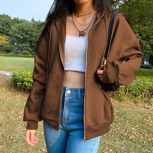 Hot Hoodie Fleece Sweatshirt Damenjacke übergroßer Pullover Mantel warm - Bild 11 von 25