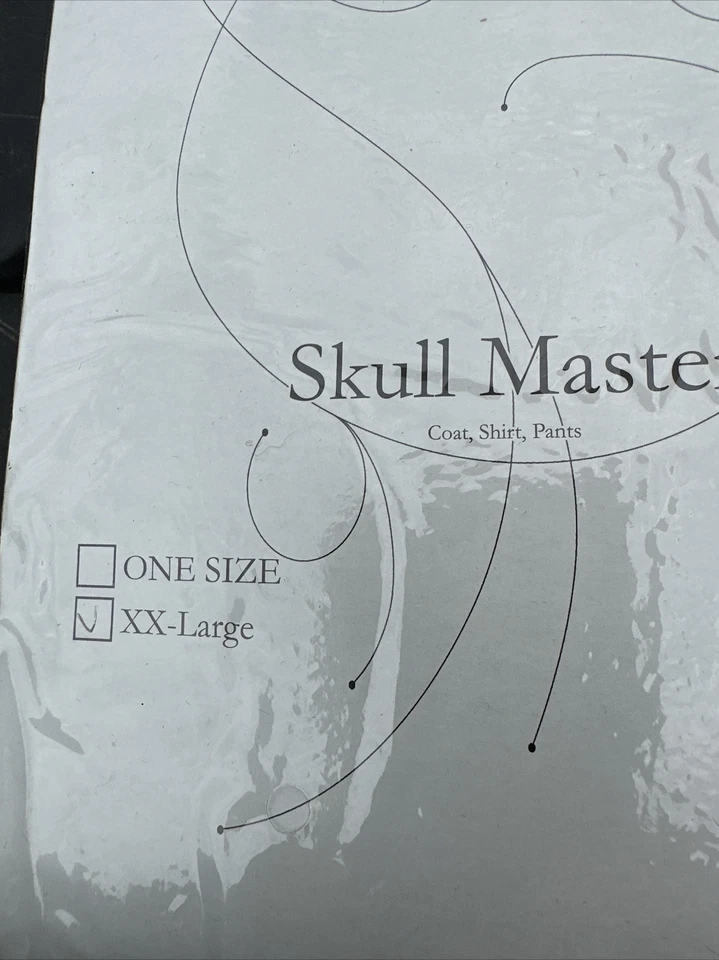 ADULTO SKELTON CALAVERA MAESTRO LARGO NEGRO ABRIGO PANTALONES CAMISA DISFRAZ VESTIDO Talla XXL Foto 3 de 3
