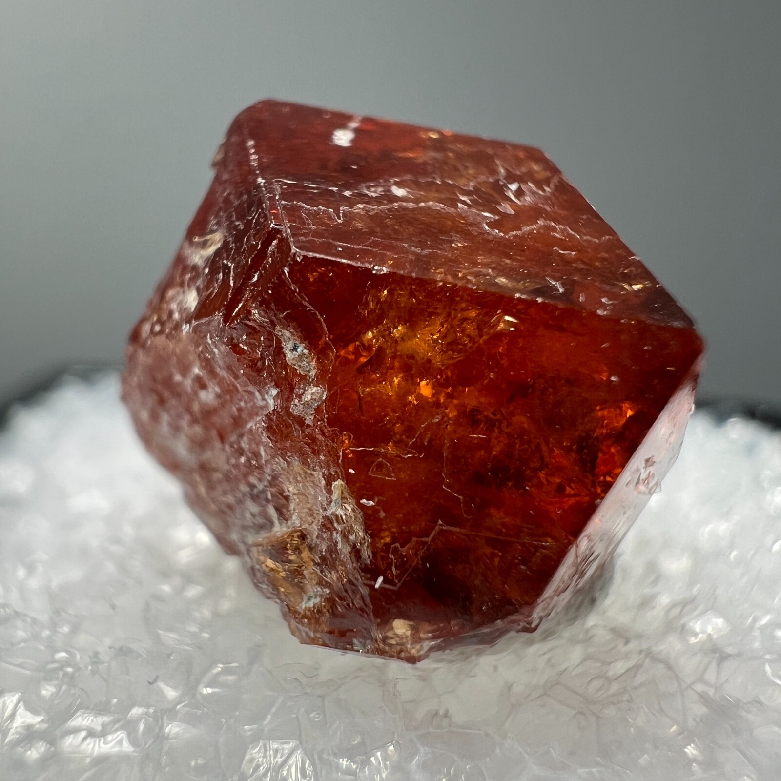 LARGE GEMMY RED GROSSULAR CRYSTAL EDEN MILLS, VERMONT CLASSIC