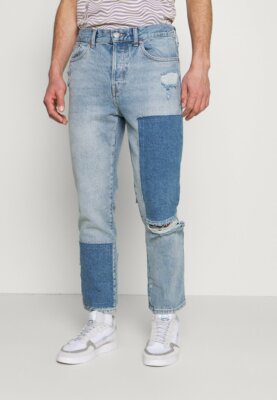 Urban Outfitters BDG blau Patchwork Papa Jeans Größe W32 L32 NEU KOSTENLOSER UK-VERSAND