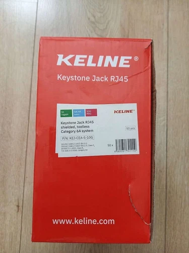 KELINE Keystone Jack RJ45 Cat.6A - 10 Gigabit , class E - 50stk.