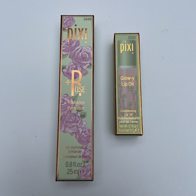 PIXI + ROSE Radiance Perfector, 25ml + Glow-y Lippenöl, beide brandneu in Verpackung