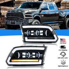 LED Headlights For 2009-2018 RAM 1500 2500 3500 Sequential Turn High/Low Beam