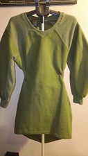 Olive Wool Mini Dress With Open Back