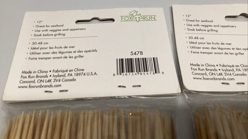 Fox Run 12" Bamboo Skewers 5478 100ct Each Lot of 4 - Image 4 of 4