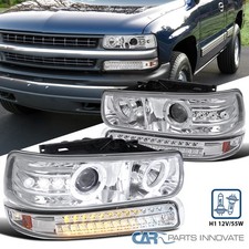 Fits 1999-2002 Chevy Silverado 00-06 Tahoe Projector Headlightsled Bumper Lamps