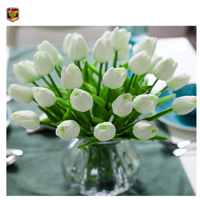 Künstliche Tulpen 10 Stück Weiß Real Touch Latex Material Hochwertig