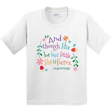 Inktastic She Is Fierce Funny Shakespeare Quote Youth T-Shirt William Though Be