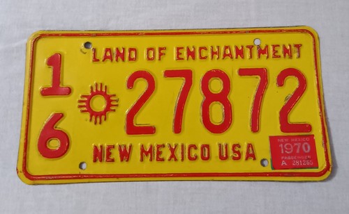 1969 NEW MEXICO LICENSE PLATE WITH 1970 STICKER