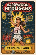 Caitlin Clark  2024 WNBA R.O.Y.  - " Hardwood Hooligans " Parody Art Card