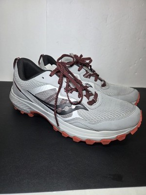 Saucony Excursion TR16 Fossil Grey Red Men Trail Running Size 10.5 Excellent 
