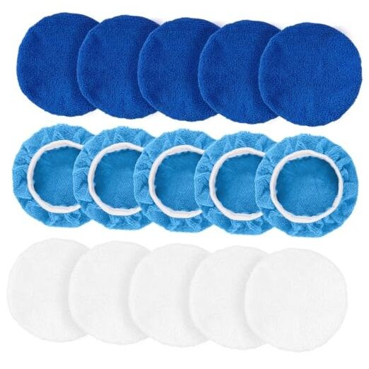 15 Pieces Car Polisher Pad Bonnet Microfiber Polishing Bonne
